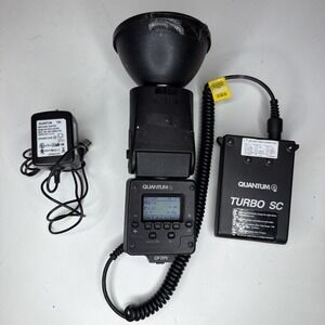 Qflash Quantum Trio Flash For Nikon With A Turbo SC Battery and Charger